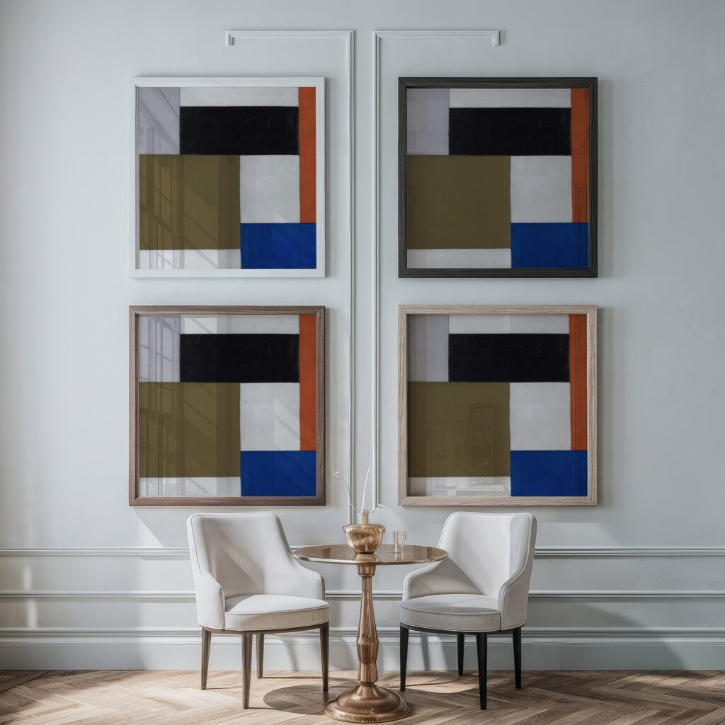 Composition 1923 1924 Theo van Doesburg framed posters mockup