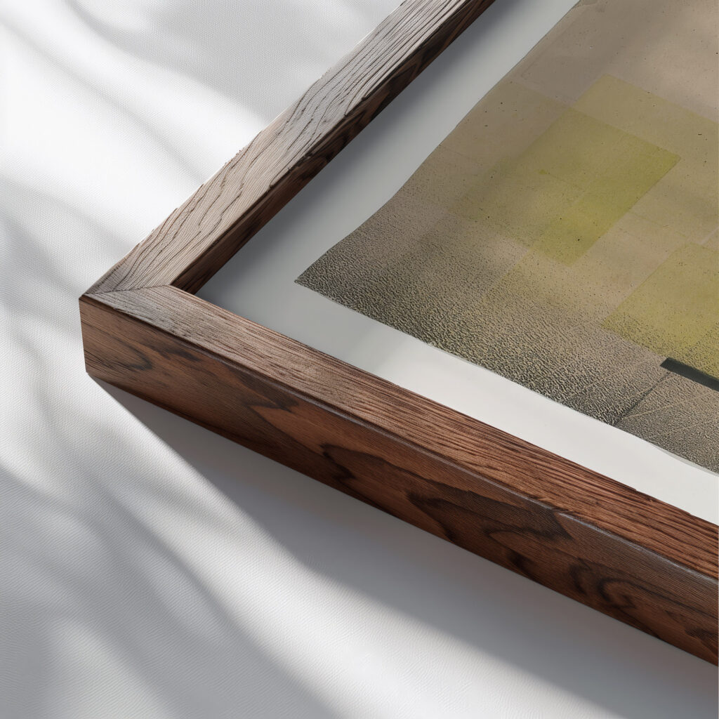 Composition 1924 Hendrik Nicolaas Werkman close up dark wood mockup