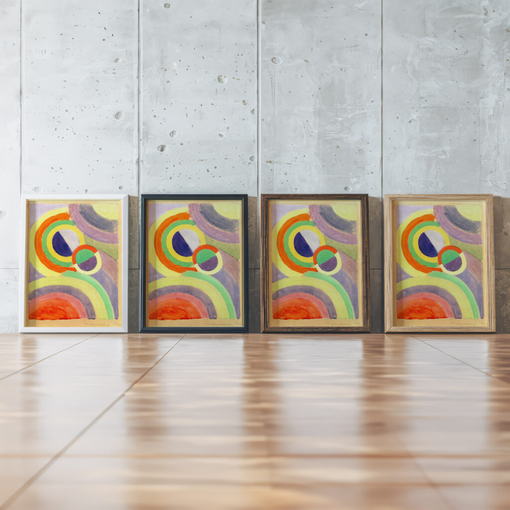 Composition 1930 Robert Delaunay framed posters mockup
