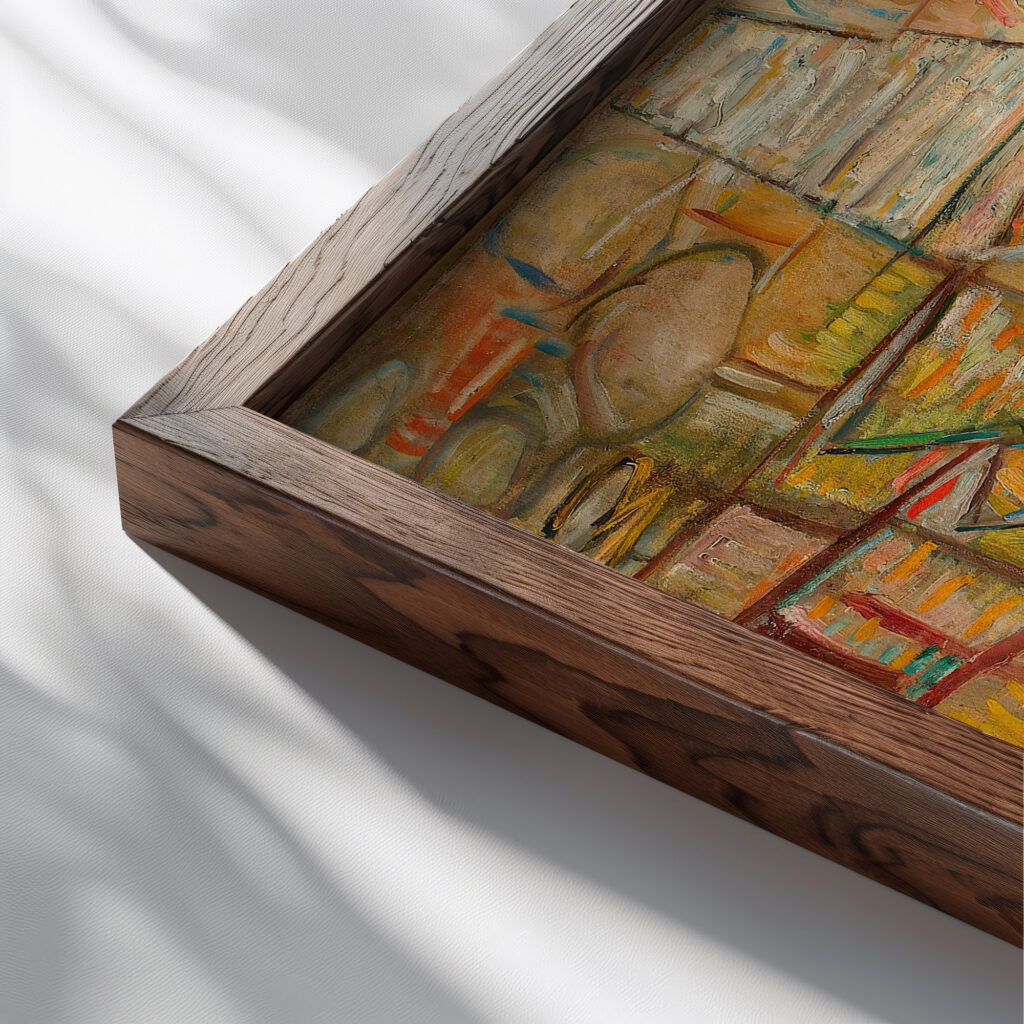 Composition 1937 Sasza Blonder close up dark wood mockup