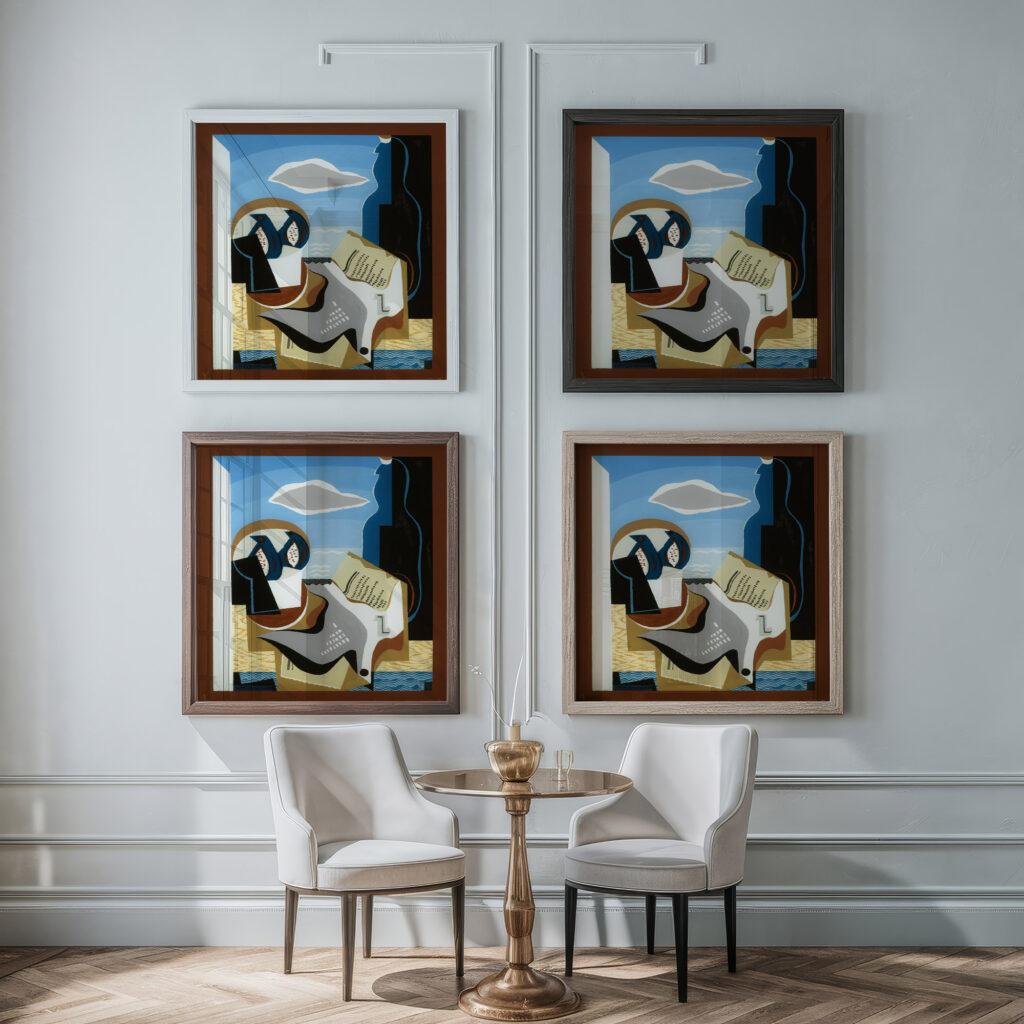Composition A Loiseau Louis Marcoussis framed posters mockup