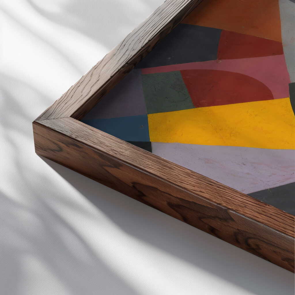 Composition Abstraite 1936 38 Otto Freundlich close up dark wood mockup