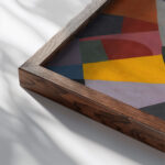 Composition Abstraite 1936 38 Otto Freundlich close up dark wood mockup Composition Abstraite 1936 38 Otto Freundlich close up dark wood mockup