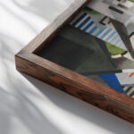 Composition Ca. 1920 Thorvald Hellesen close up dark wood mockup