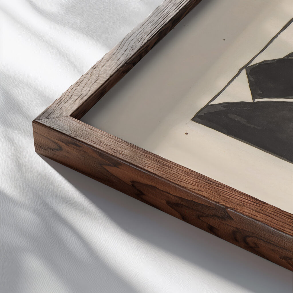 Composition Fjord late 19th–early 20th century Jacoba van Heemskerck close up dark wood mockup