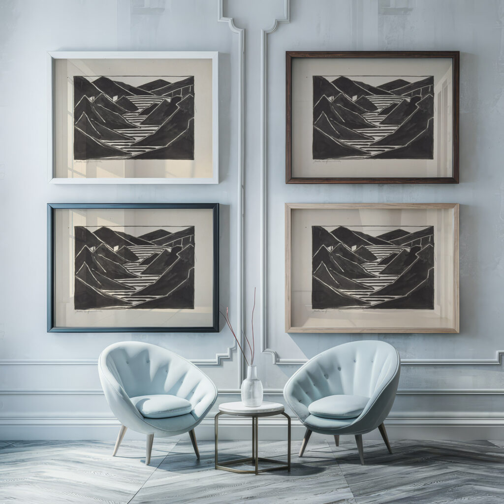 Composition Fjord late 19th–early 20th century Jacoba van Heemskerck framed posters mockup