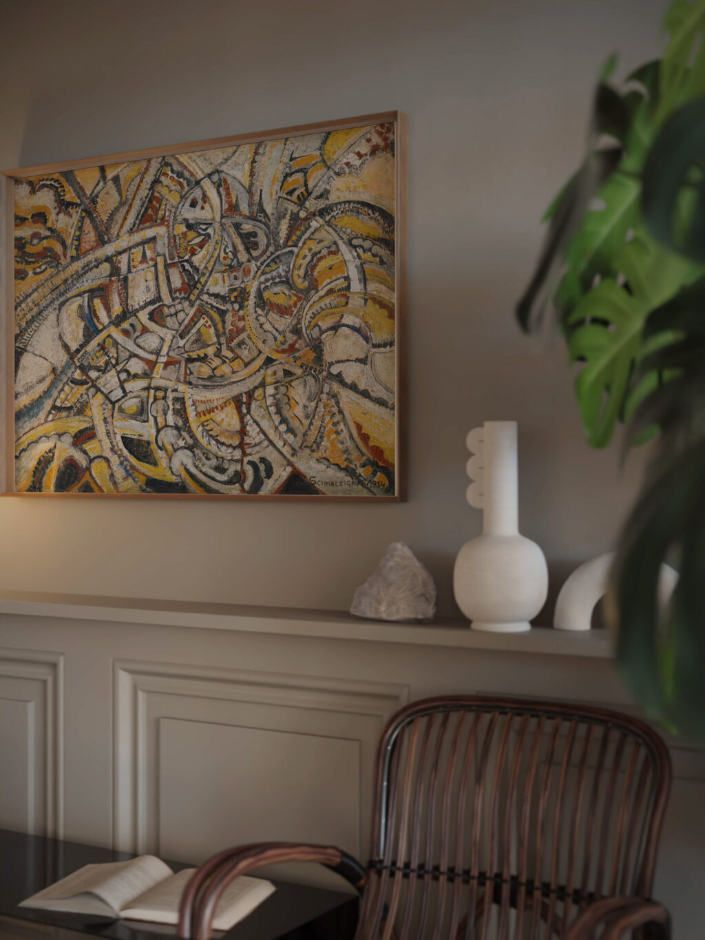 Composition Futuriste 1914 Jules Schmalzigaug video mockup