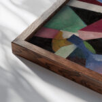 Composition I 1916 Patrick Henry Bruce close up dark wood mockup