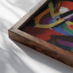 Composition III 1916 Patrick Henry Bruce close up dark wood mockup