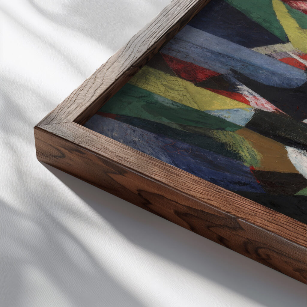 Composition IV 1916 Patrick Henry Bruce close up dark wood mockup