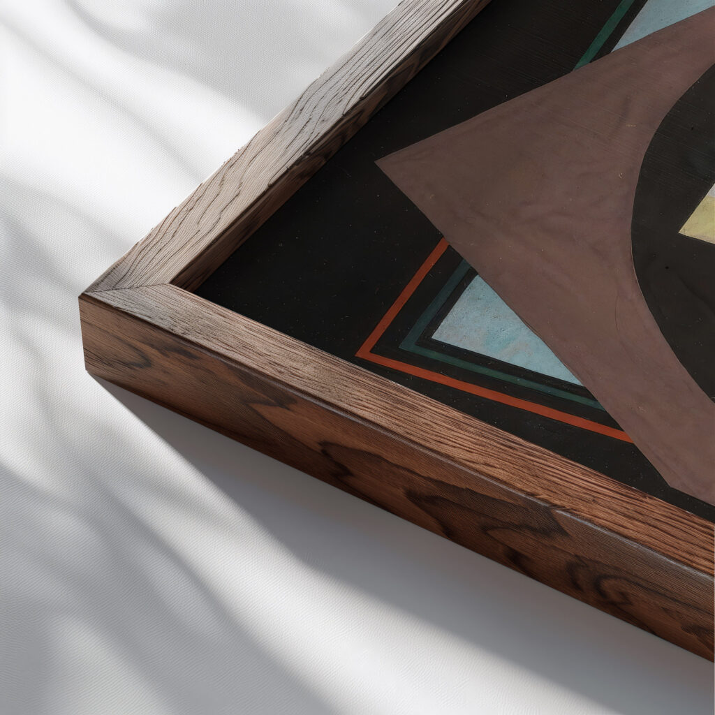 Composition Motif Decoratif circa 1925 1930 Georges Valmier close up dark wood mockup