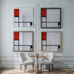 Composition No. I with Red and Black 1929 Piet Mondrian framed posters mockup