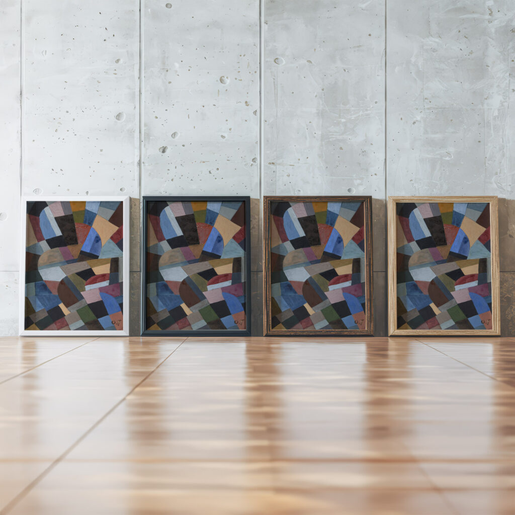 Composition Otto Freundlich framed posters mockup