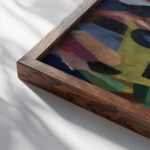 Composition V 1916 Patrick Henry Bruce close up dark wood mockup