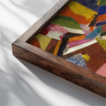 Composition VI 1916 Patrick Henry Bruce close up dark wood mockup