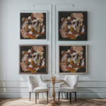 Composition au papier journal 1918 Georges Valmier framed posters mockup