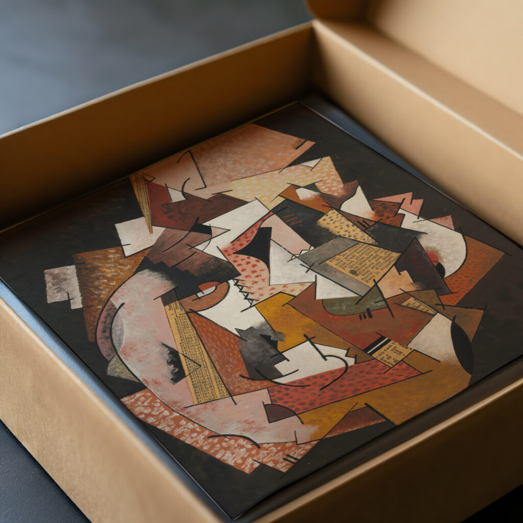 Composition au papier journal 1918 Georges Valmier video mockup