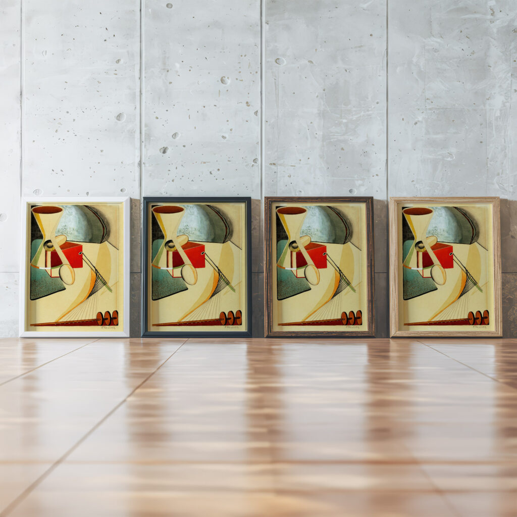 Composition ca. 1935 1943 Andree Rexroth framed posters mockup