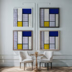 Composition in Half Tones 1928 Theo van Doesburg framed posters mockup