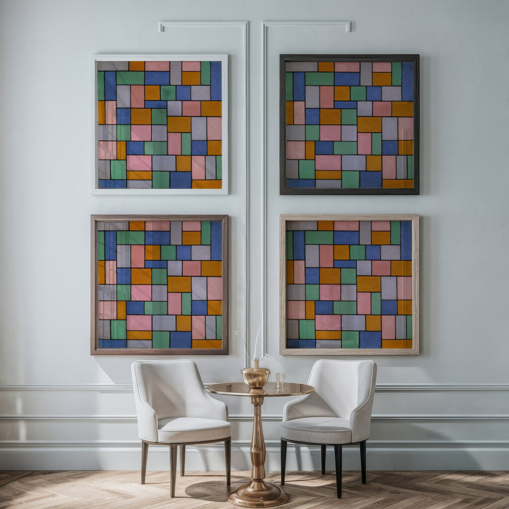 Composition in dissonances 1919 Theo van Doesburg framed posters mockup