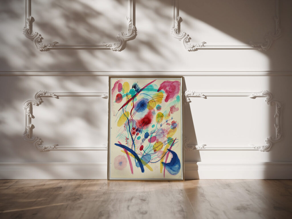 Composition in red blue green and yellow 1913 Wassily Kandinsky video mockup