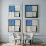 Composition with Blue and Red 1932 Piet Mondrian framed posters mockup