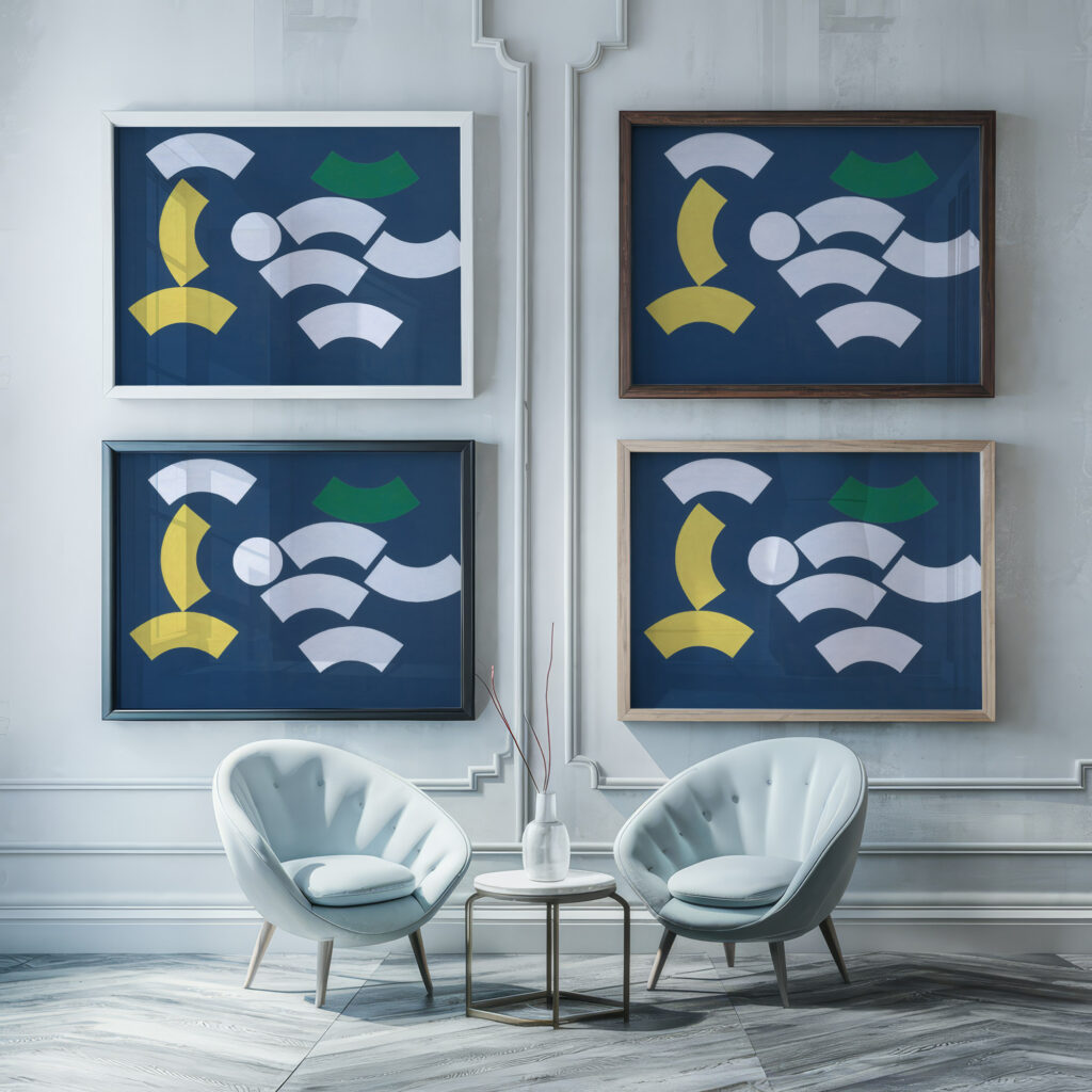 Composition with Circle and Circle Segments 1935 Sophie Taeuber Arp framed posters mockup