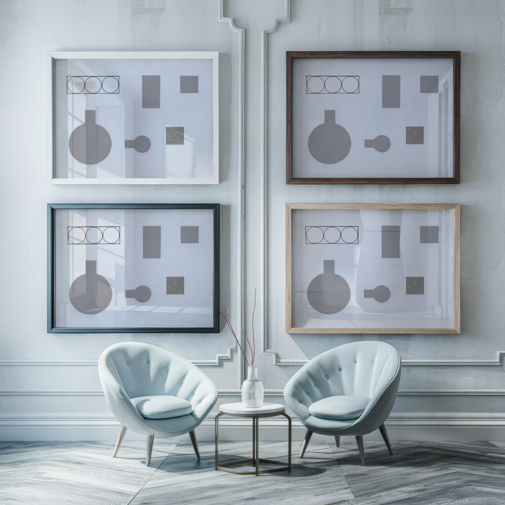 Composition with Rectangles and Circles 1930 Sophie Taeuber Arp framed posters mockup