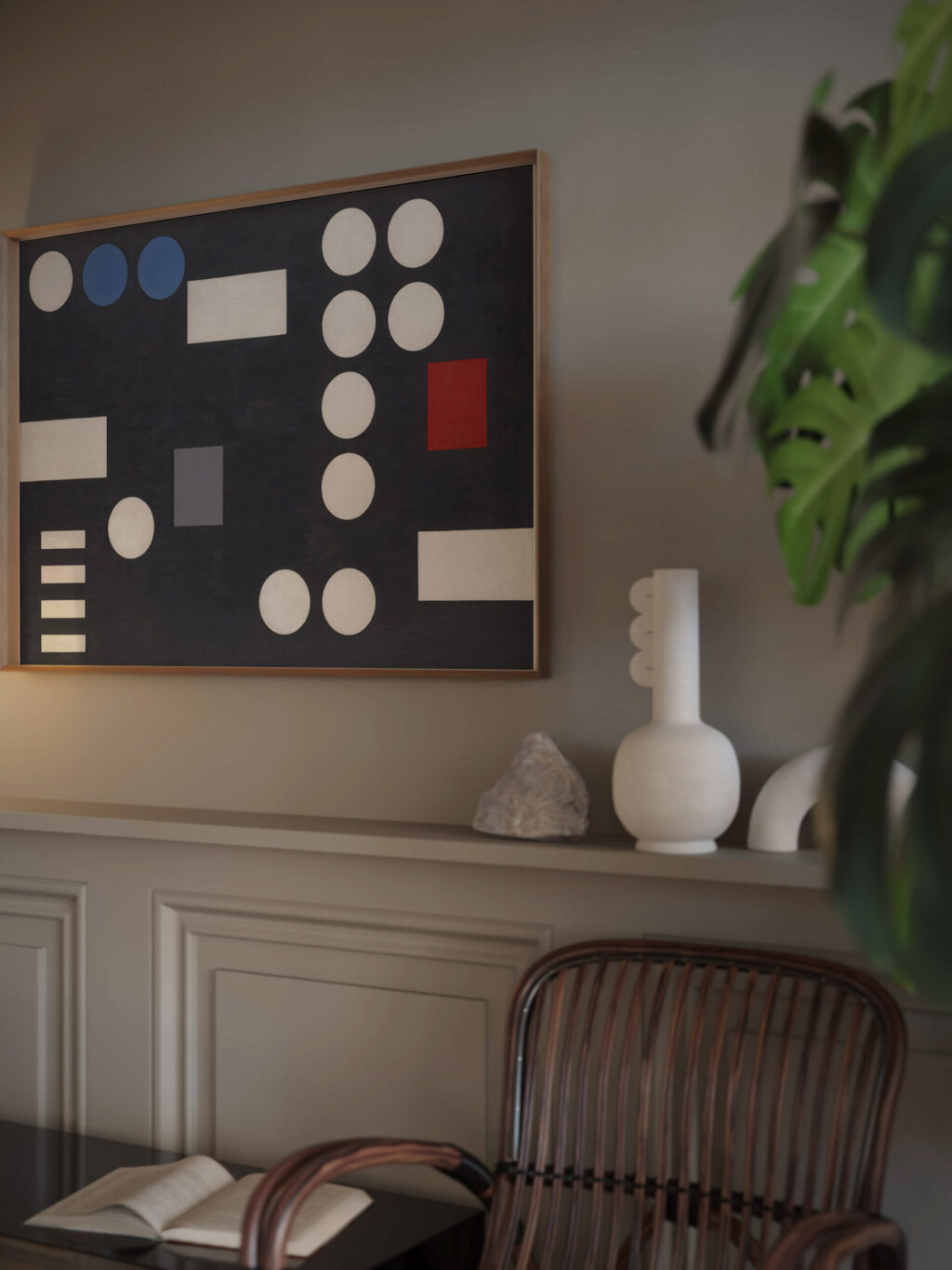 Composition with Rectangles and Circles on Black Ground 1931 Sophie Taeuber Arp video mockup