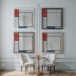 Composition with Red Yellow and Blue 1927 Piet Mondrian framed posters mockup