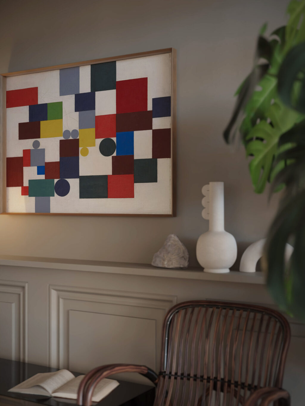 Composition with Tetragons Rectangles and Circles Congruent 1939 Sophie Taeuber Arp video mockup