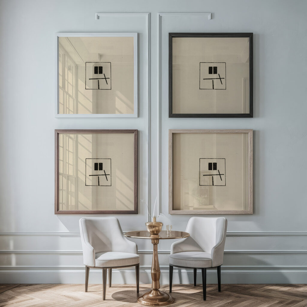 Composition with Two Equal and Parallel Rectangles 1920 Kazimir Malevich framed posters mockup