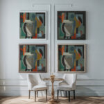 Composition with a Head Ca. 1925 Ragnhild Kaarbo framed posters mockup