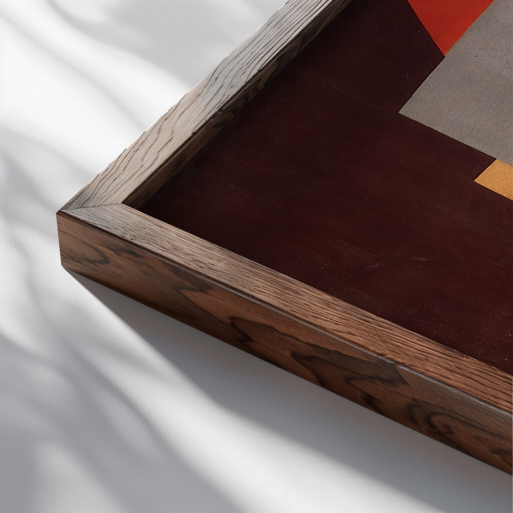 Composition with flowers 1924 Georges Valmier close up dark wood mockup