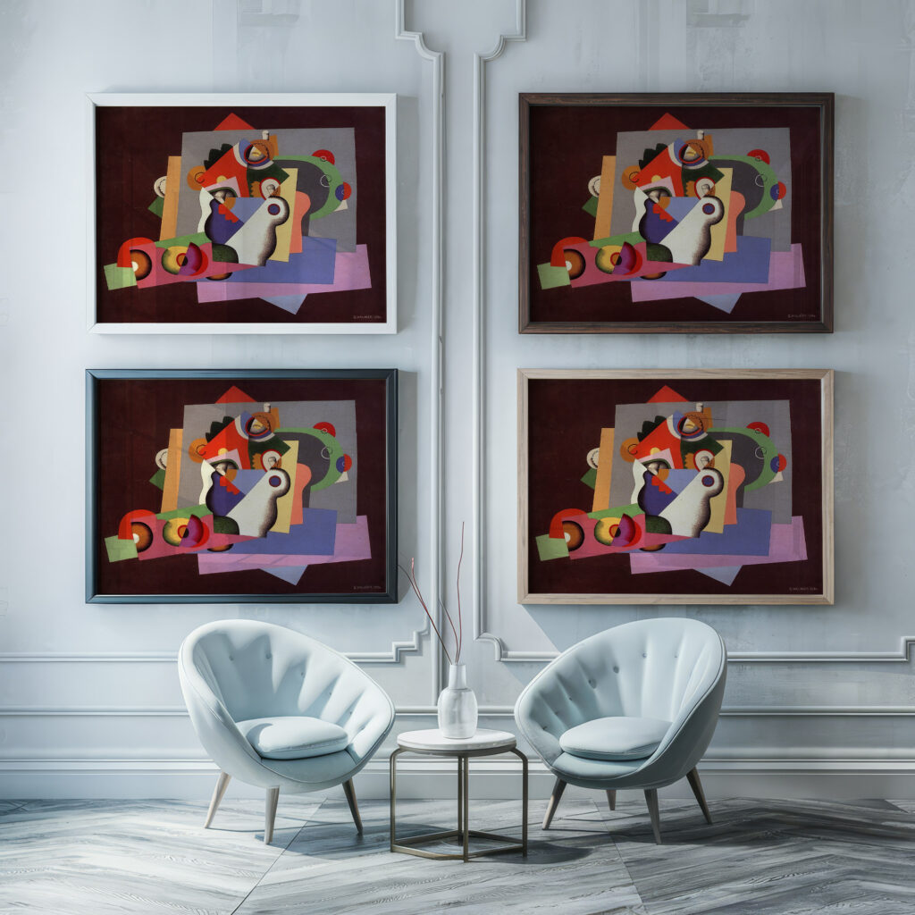 Composition with flowers 1924 Georges Valmier framed posters mockup