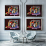 Composition with flowers 1924 Georges Valmier framed posters mockup