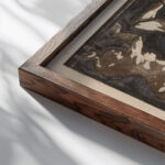 Composition with six human figures 1906 1945 Reijer Stolk close up dark wood mockup