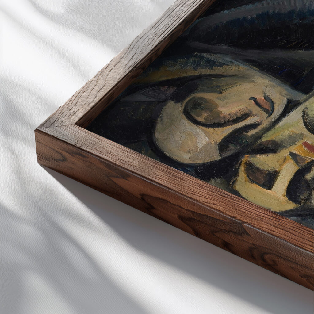 Composition – Pieta circa 1920 Jan Zyznowski close up dark wood mockup