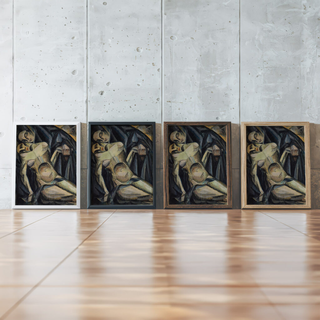 Composition – Pieta circa 1920 Jan Zyznowski framed posters mockup