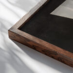 Construction 1922 Laszlo Moholy Nagy close up dark wood mockup