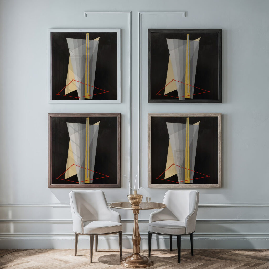 Construction 1922 Laszlo Moholy Nagy framed posters mockup