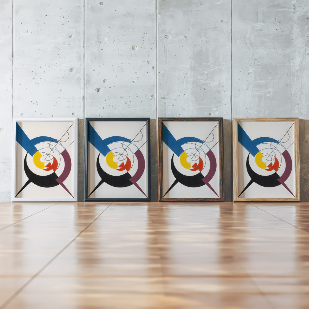 Construction Dynamique Penetration De Spirales Et Diagonales 1942 Sophie Taeuber Arp framed posters mockup