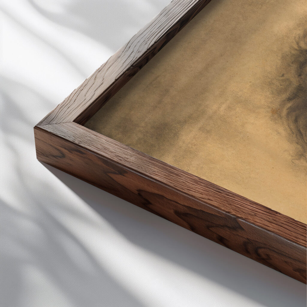 Contemplatie 1884 1947 Frans Stamkart close up dark wood mockup