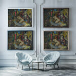 Conversation 1945 Unknown framed posters mockup