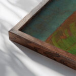 Cote bretonne Champ vert 1893 94 Georges Lacombe close up dark wood mockup