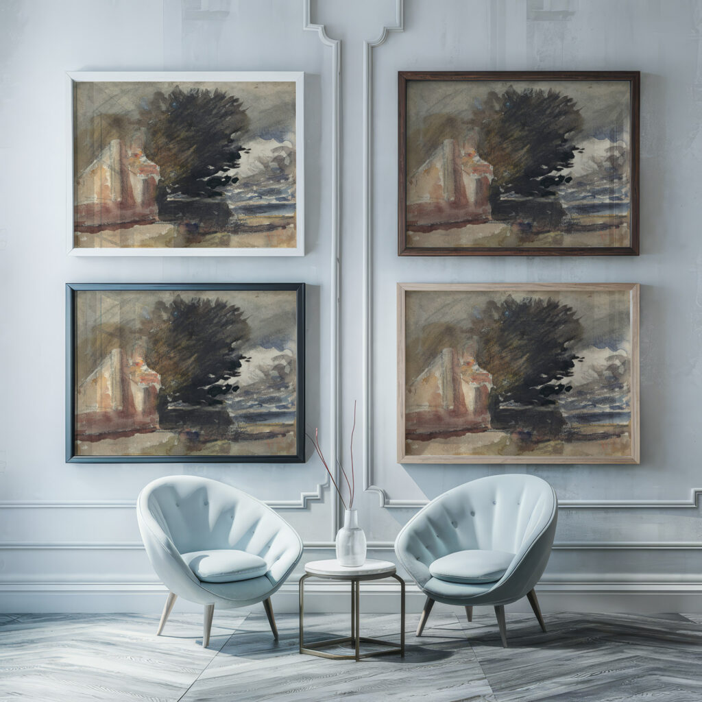 Cottage under a Tree Hercules Brabazon Brabazon framed posters mockup