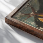 Cottage under the mountain 1930 Zolo Palugyay close up dark wood mockup