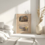 Cottage with Figures in Front no. 15 Landscape with River and Mountains – Sunshine no. 16 Thomas Sully 4 mockup