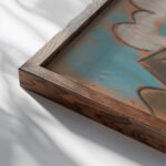 Cottages in the Mountains 1931 Zolo Palugyay close up dark wood mockup