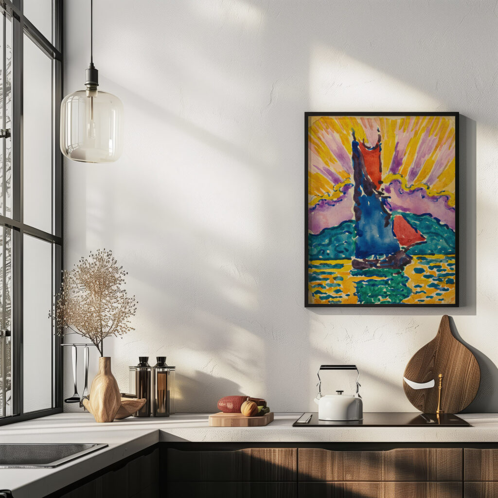 Coucher De Soleil Leventail Paul Signac 6 mockup